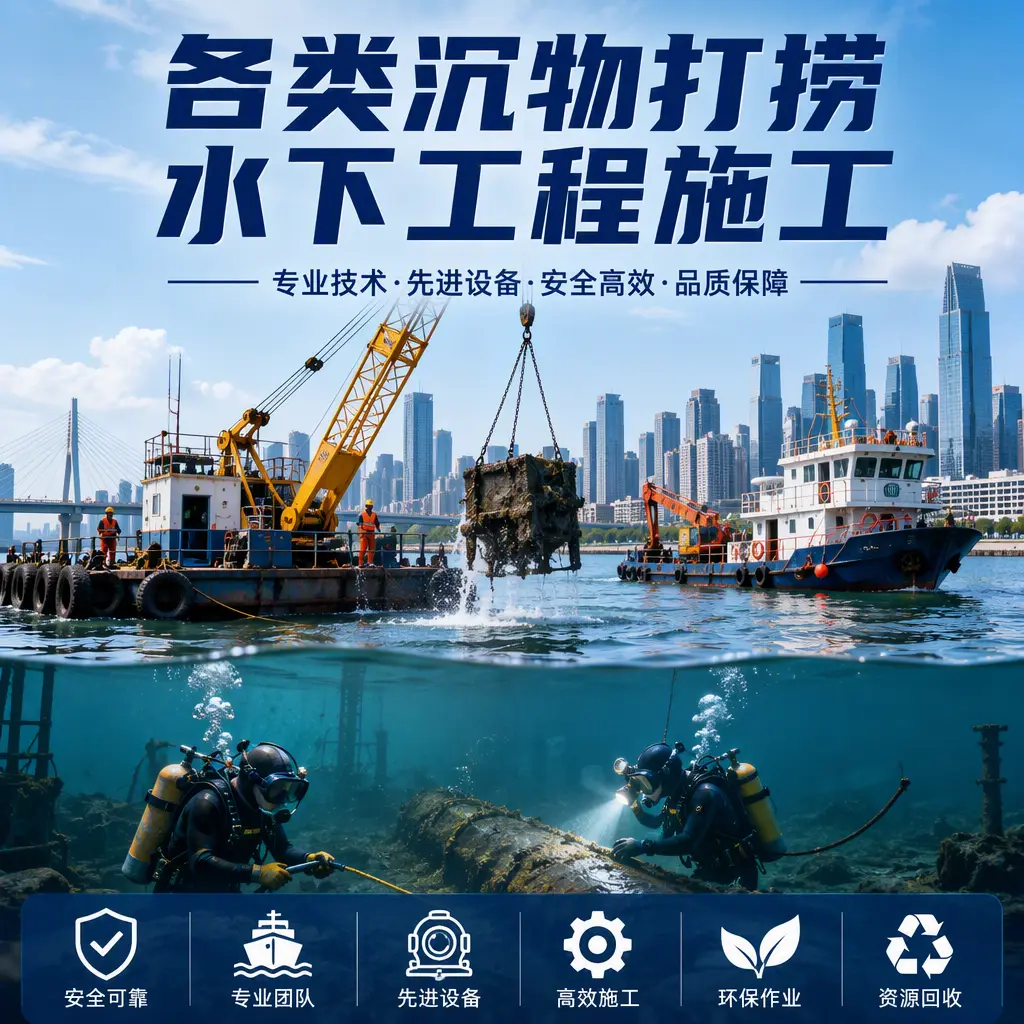成都各类沉物打捞，水下工程施工